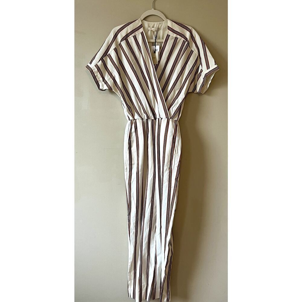 NWT Maje Pieni Striped V-Neck Jumpsuit Size 36/Small Womens - Picture 2 of 8